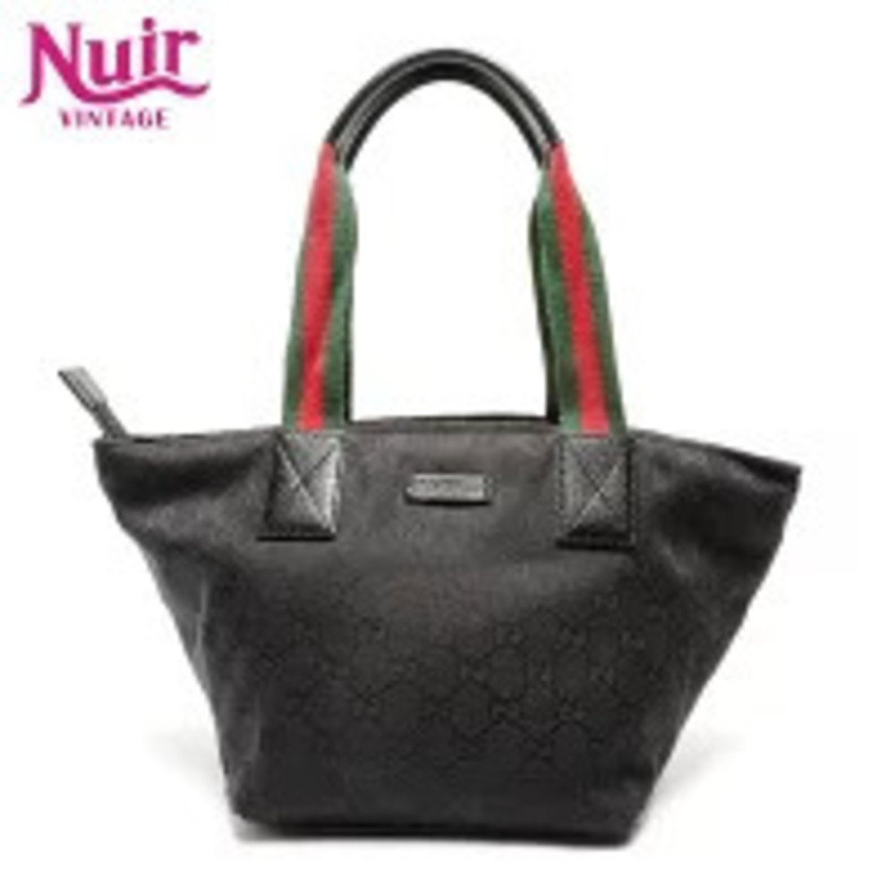 Gucci GG Canvas Sherry Tote Bag Black
